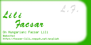 lili facsar business card